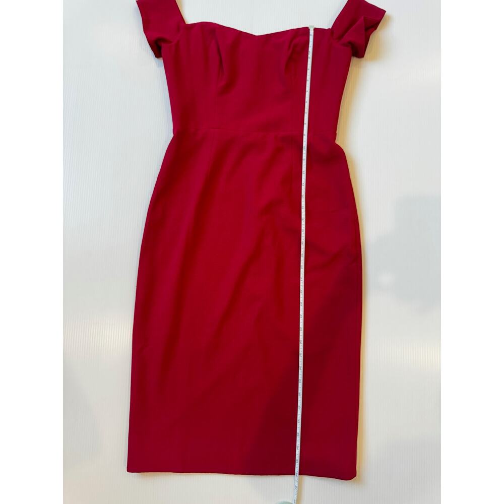 Dress The Population Bailey Bodycon Midi Dress Garnet Off Shoulder Medium Event - Picture 9 of 16